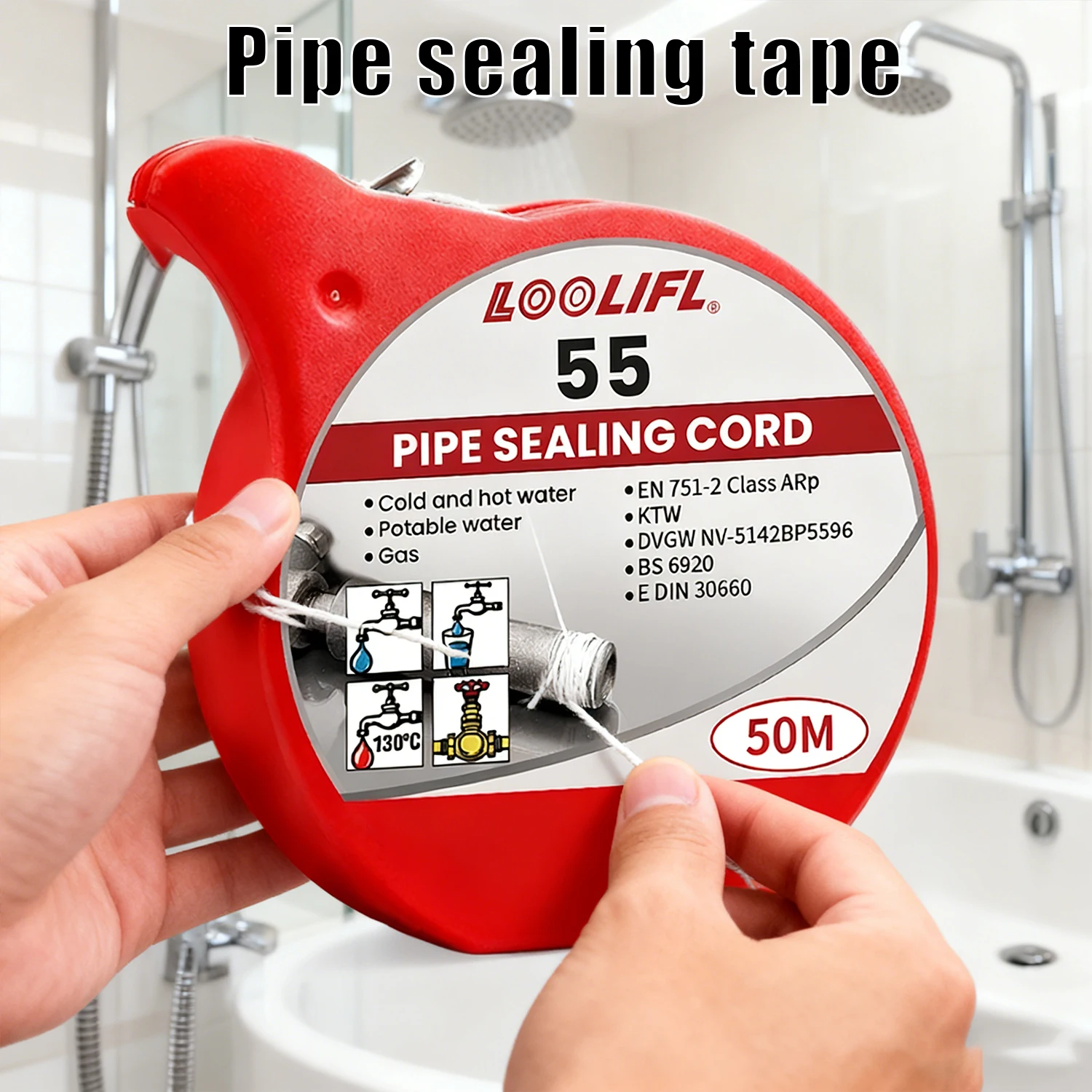 

LOOLIFL Супер водонепроницаемая, трубопроводная веревка, металлическая проволока, защита от ослабления и герметичная регулируемая герметичная лента из нейлонового волокна