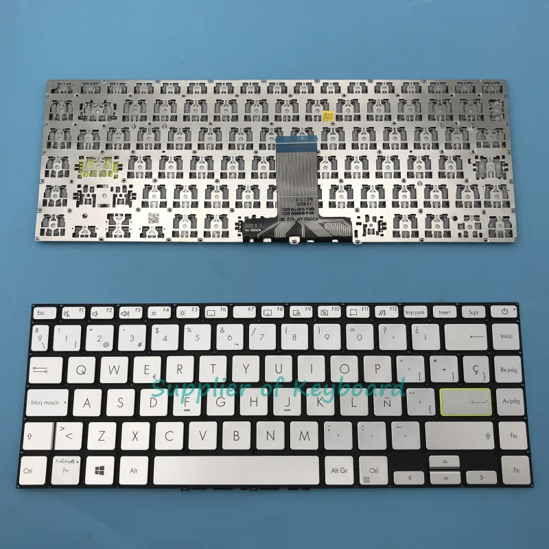 New Latin Spanish/English Keyboard For Asus E410 E410K E410KA E410M E410MA Series Laptop Black/Silver Backlit