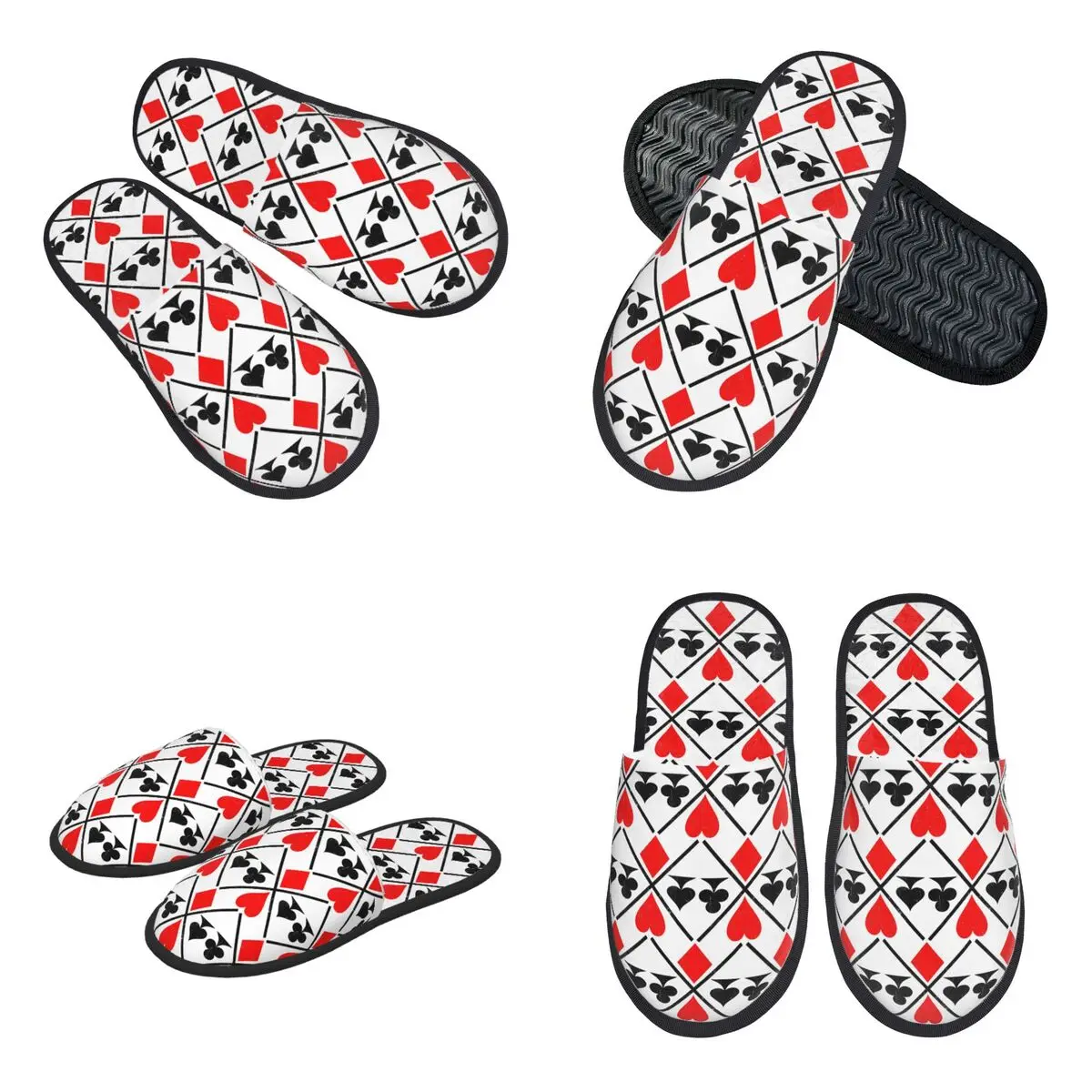 Custom Poker Card Game 1 Slippers Memory Foam Warm Soft Women House Slipper Indoor Cozy Shoes