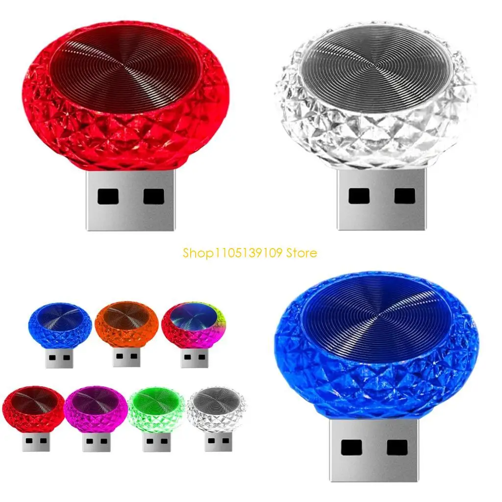 

USB Car Atmosphere Light Multicolor LED Mood Lamp Plugs & Play Ambient Lighting Suitable for Vehicle Home Night Light