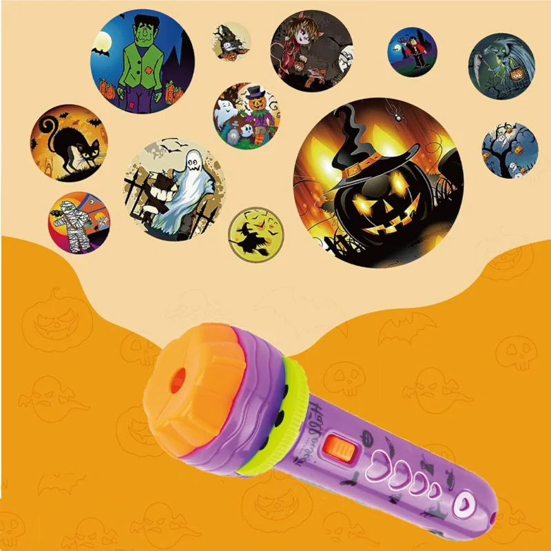 Halloween Flashlight Projector Kid, Halloween Projector Lights 24 Different Pattern Pumpkin Ghost Theme Images Projection To