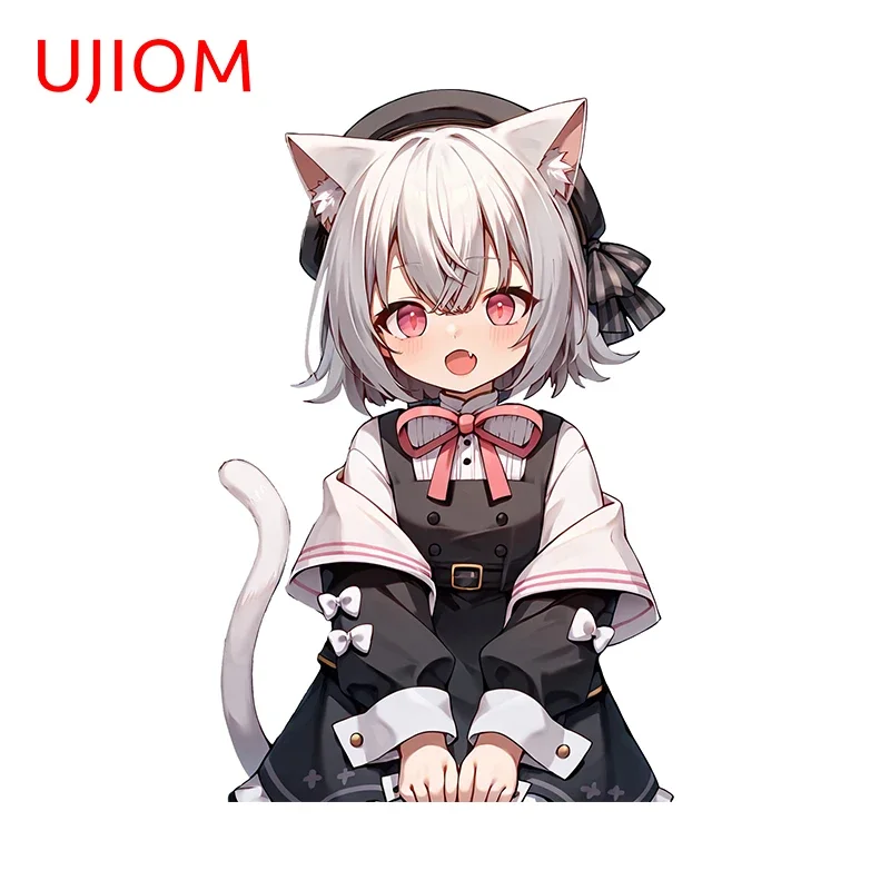 UJIOM 13cm × 8.7cm Cool Furry Girl Cute Wall Sticker Personality Baby Nursery Room Wallpapers Decal Funny Home Posters Murals