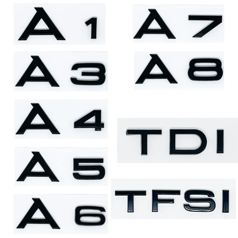 

3D ABS A1 A3 A4 A5 A6 A7 A8 TDI TFSI Logo Emblem Auto Badge Trunk Decal For Car Fender Sticker Accessories