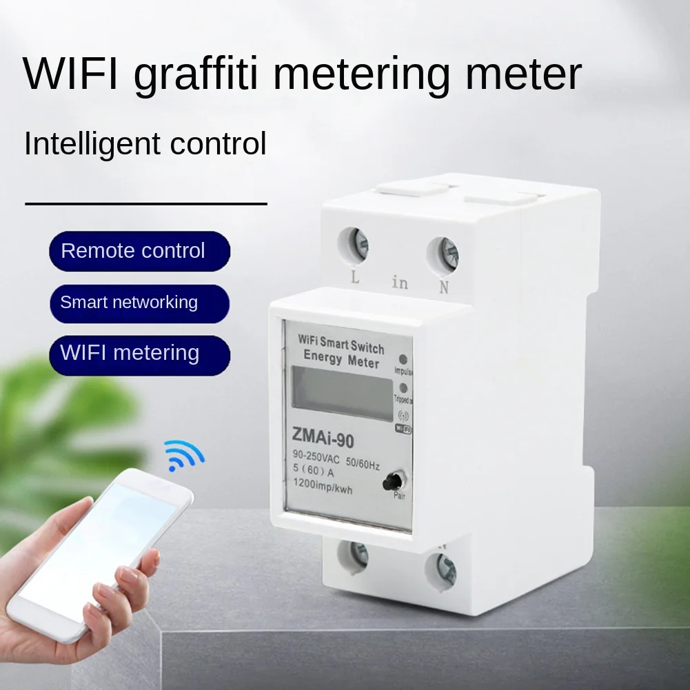 Tuya WIFI Smart Switch Energy Meter Phone Smart Remote Meter Switch Timer Power Wattmeter Voltage Current Monitor