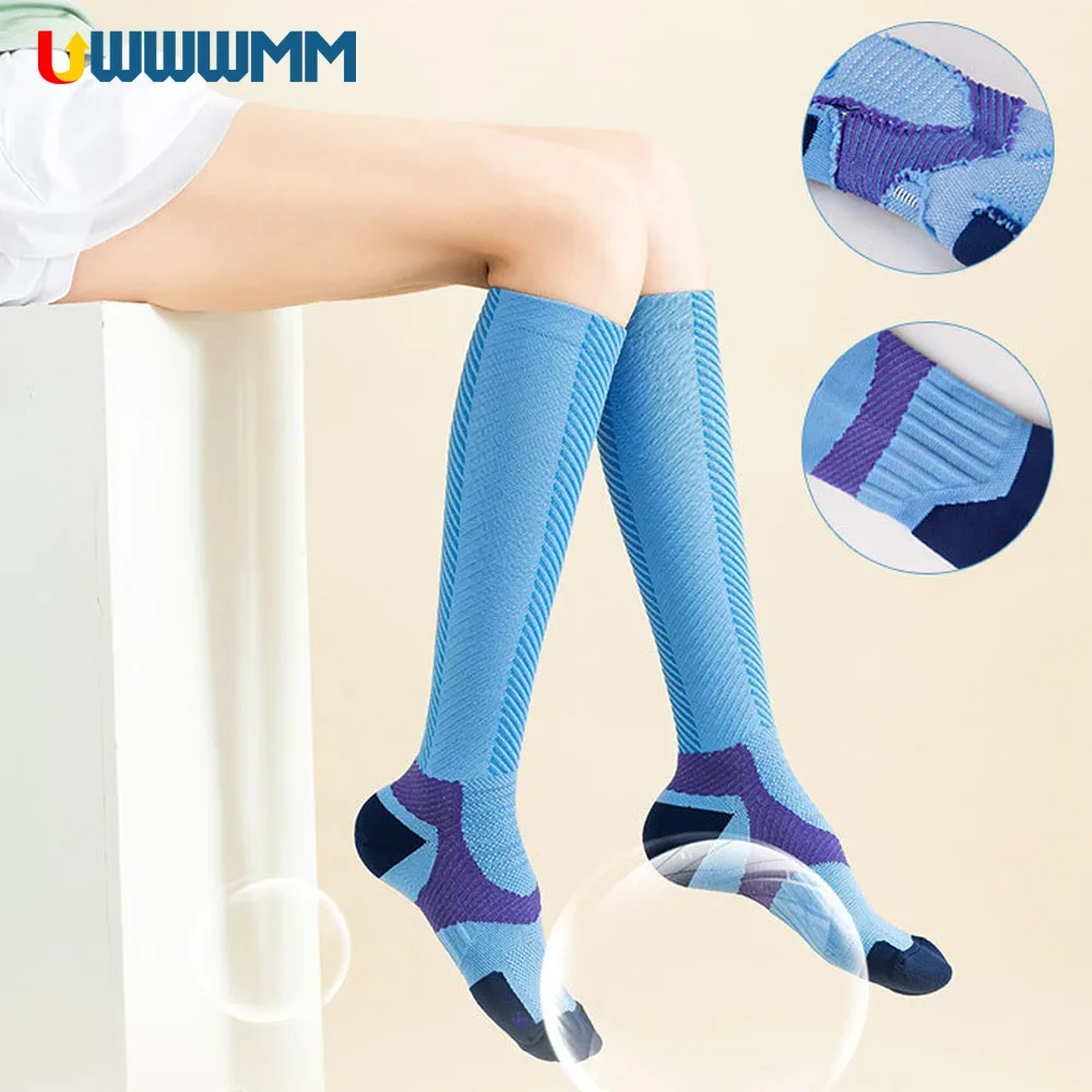 

1Pair Graduated Compression Socks Sport Women Men Hiking Knee High Socks Running Swelling Support Socks Full Compression Medical