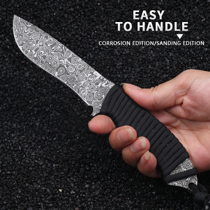 Cuchillo multifuncional con funda, cuchillo de carne portátil para acampar al aire libre