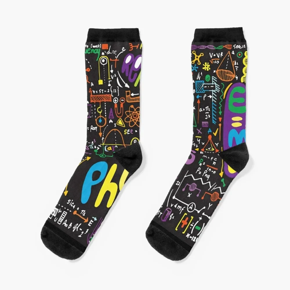 

Colorful Physics Design Socks Run christmass gift luxury sport Socks Men Women's