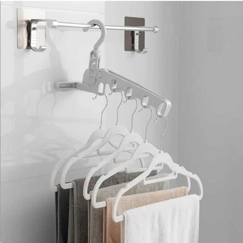 Five-holes Folding Clothes Hanger Portable Travel Hotel Dry Hanger Multi-functional Clothes Hanger Clothes Organizer Save Space