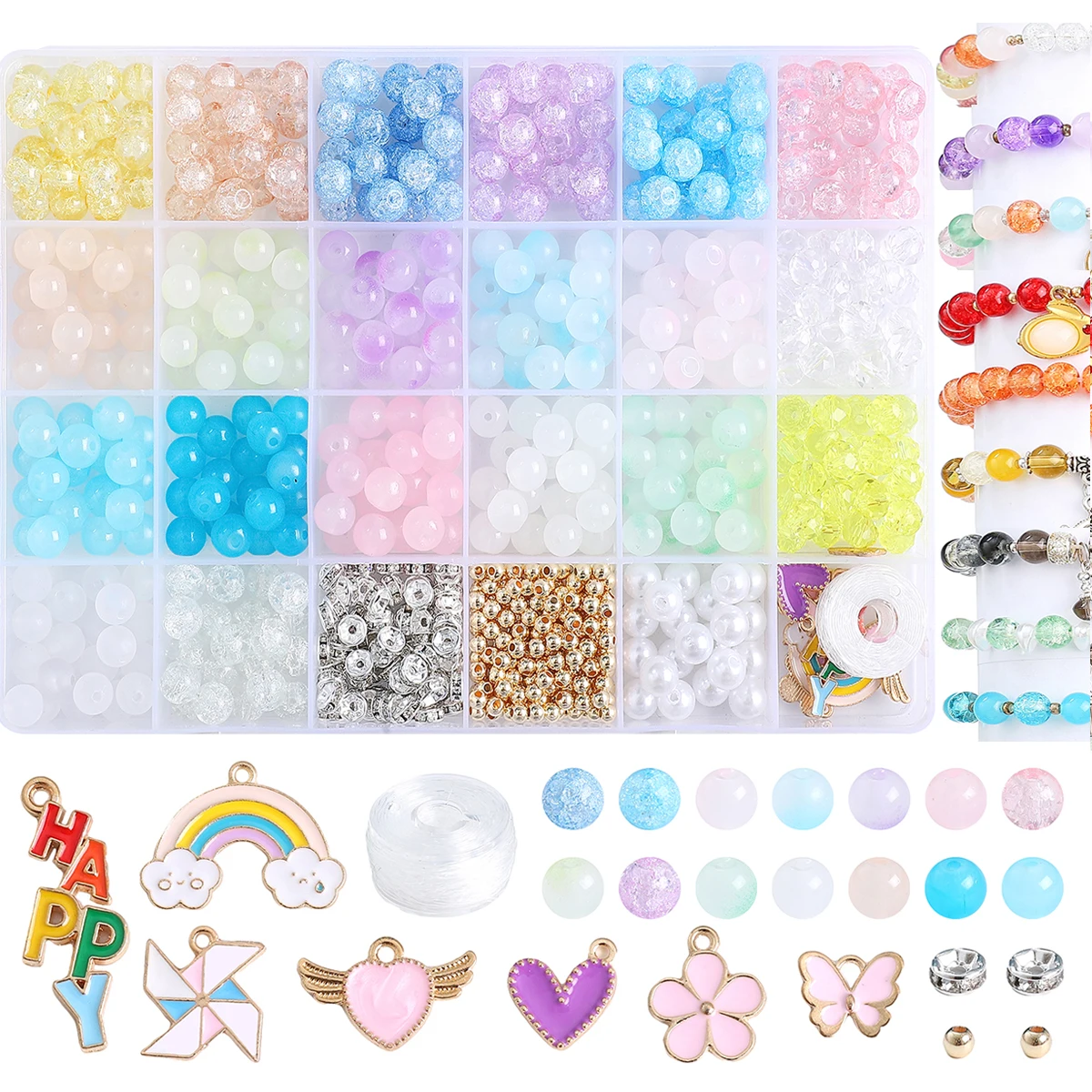 

670 шт. DIY ручной работы из бисера креативные свободные бусины-разделители ремесла изготовление браслетов дружбы ожерелье комплект ювелирных изделий