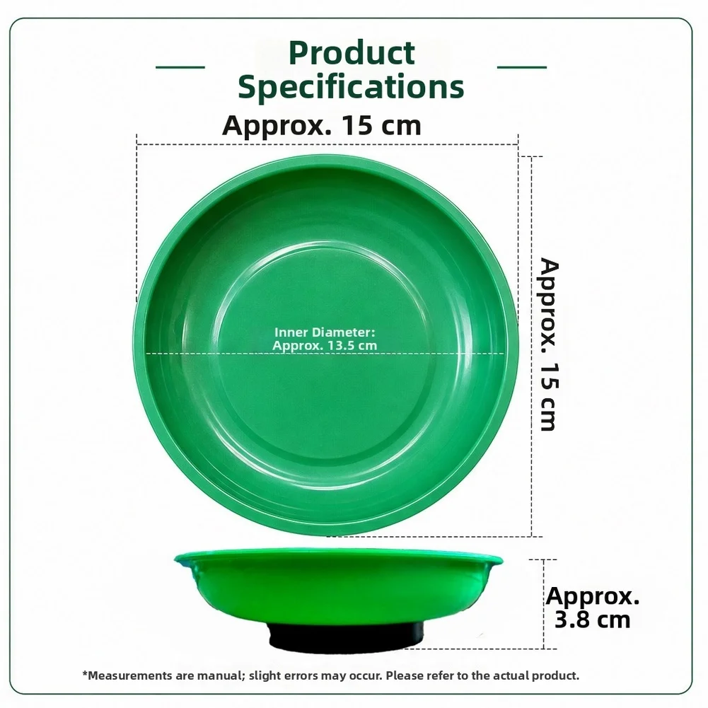 Round Magnetic Tray 6 Inch ABS Material Smooth Edge Construction for Organizing Tiny Items at Home or Work 15x15x3.8cm