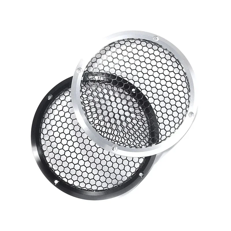 

Aluminum Car Tweeter Speaker Grill Cover Full Metal Mesh Grille For Audio Enhancement 3.5Inch Silver