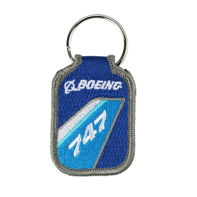 Boeing Limited Edition Aircraft B787 Tailfin Embroidered Keychain Aviation Crew Creative B737 Keychain Festive Gift view 3