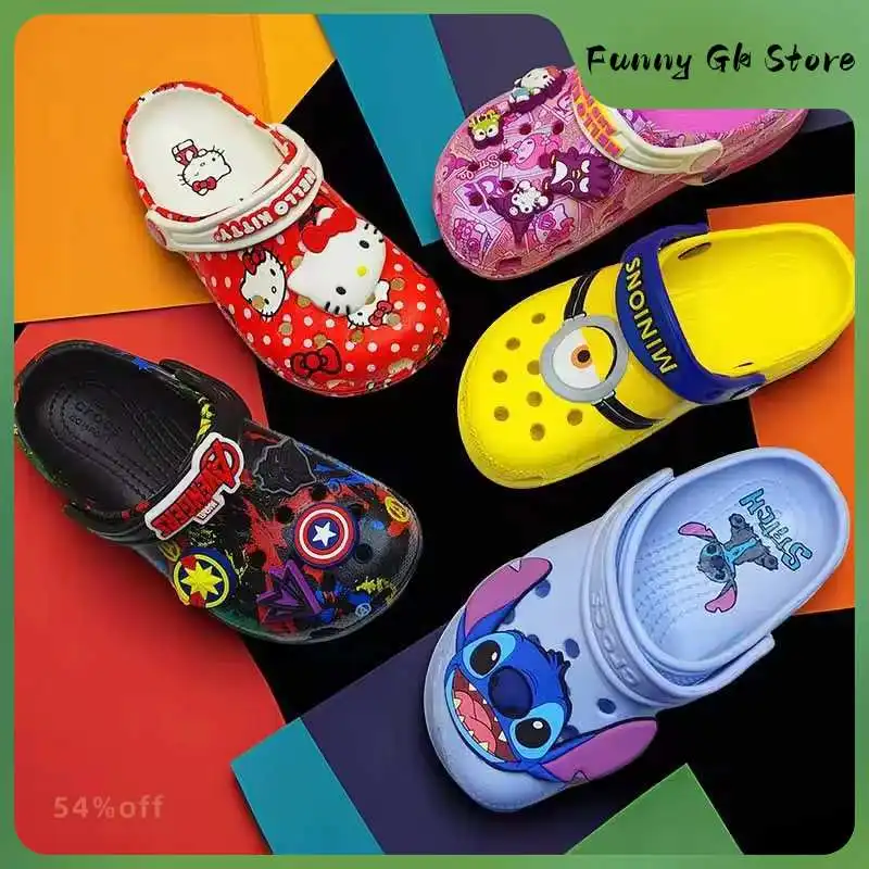 

Children Slippers Kuromi Cinnamoroll My Melody Summer Girl Cartoon Non-Slip Soft-Soled Wrap Toe Sandals Suitable Kid Summer Gift