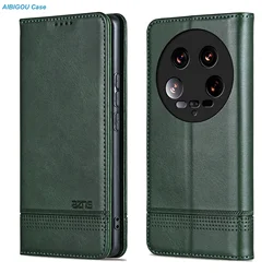 For Xiaomi Mi 14 Ultra 17 15 11 Luxury Leather Case Retro Flip Magnet Auto Closed Premium Cover For Xiaomi 14 Ultra Phone Bags