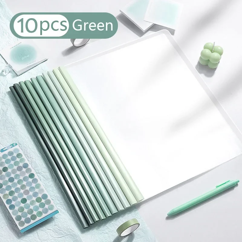 10pcs Transparent File Document Thicken Draw Rod A4 Folder Test Paper Storage Bag Clip Office Folder Organizer Office Supplies