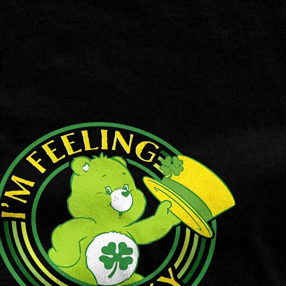 Oversized T-Shirt Care Bears St. Patrick's Day Good Luck Bear Feeling Pure Cotton T Shirts Tshirt for Man Short Sleeve Tops