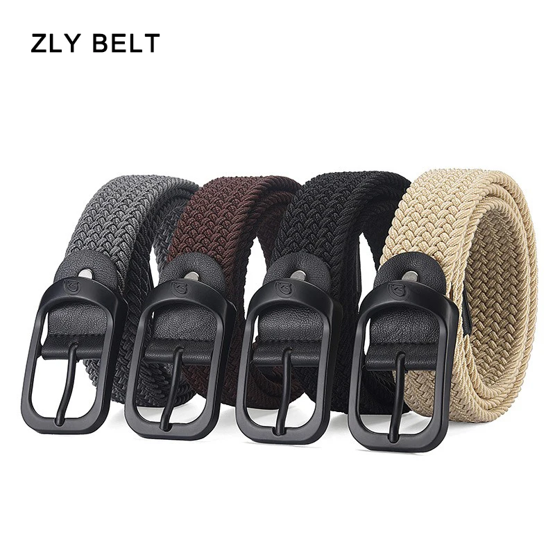 

2024 New Fashion Belt Men Women 105CM Canvas Material Alloy Metal Pin Buckle Casual Jeans Style Colorful Quality Knitted Belt