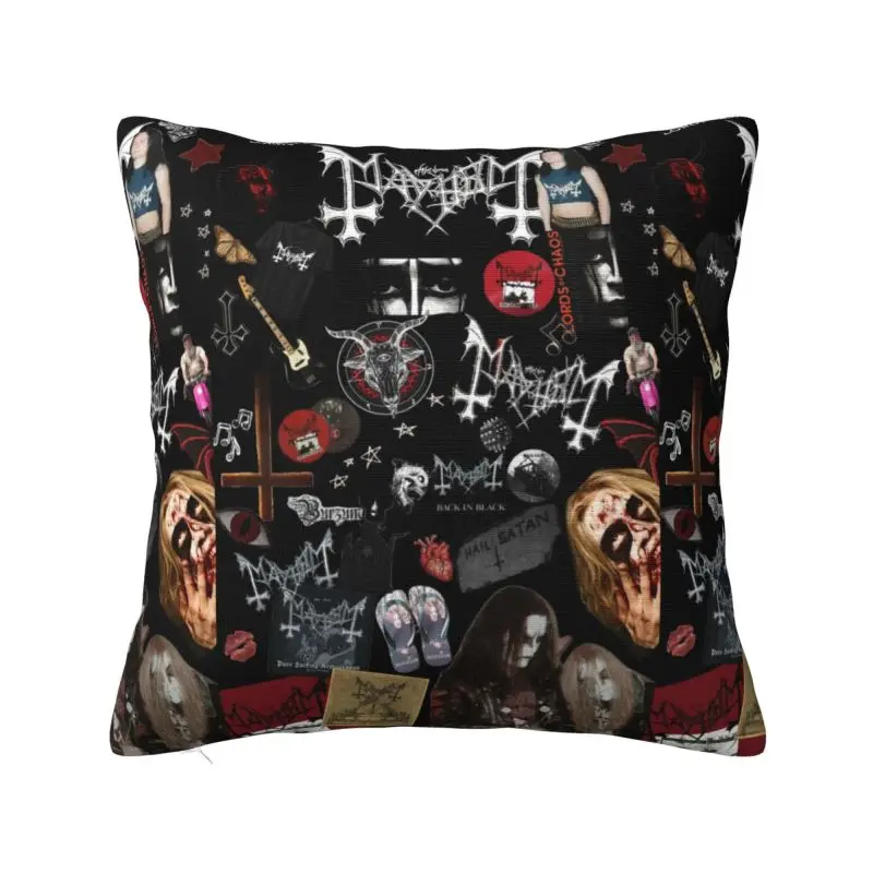 Custom Mayhem Black Metal Heavy Metal Cushion Cover 3D Printing Square Floor Pillow Case for Living Room Pillowcase Home Decor