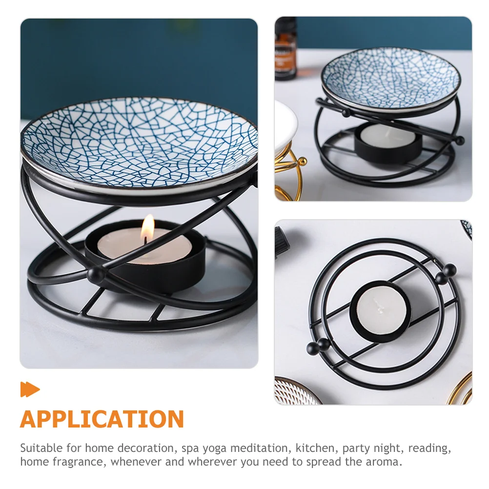 

Metal Incense Burner Modern Geometric Design Tea Light Holder Aromatherapy Burner Detachable Bowl for Home Spa Yoga Table