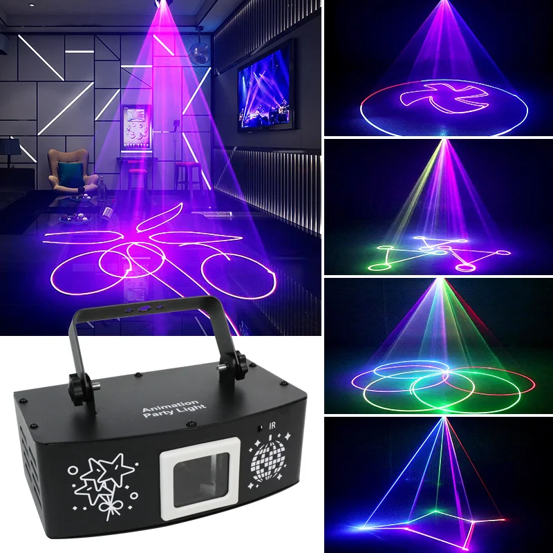 HCWE Professional RGB Scanning Laser DMX512 Plug In Powered Stage Equipment For Wedding Live Concert Disco Performance
