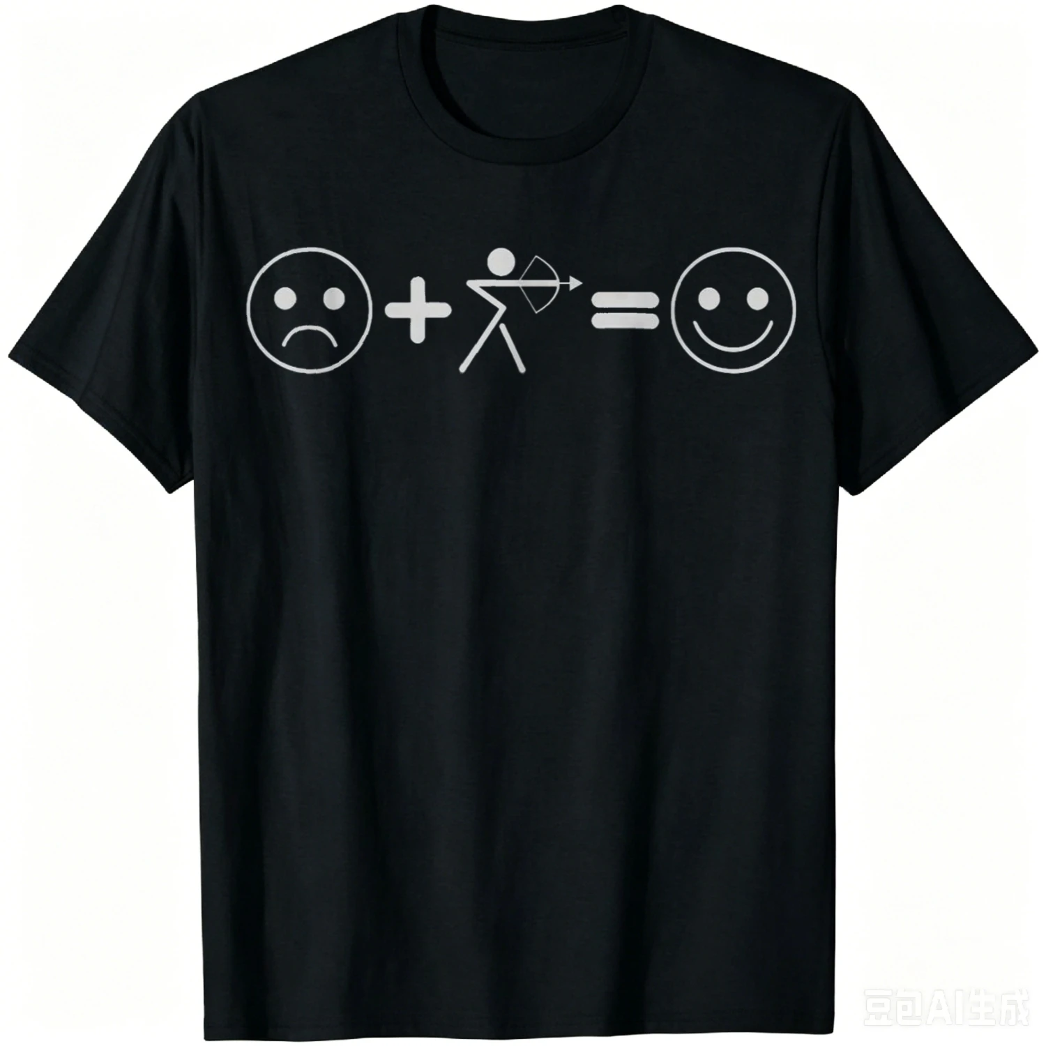 Sad Face Archery Happy Face T-Shirt Funny Cotton Graphic T Shirts Unisex Summer Streetwear Tops Camiseta Hombre Harajuku