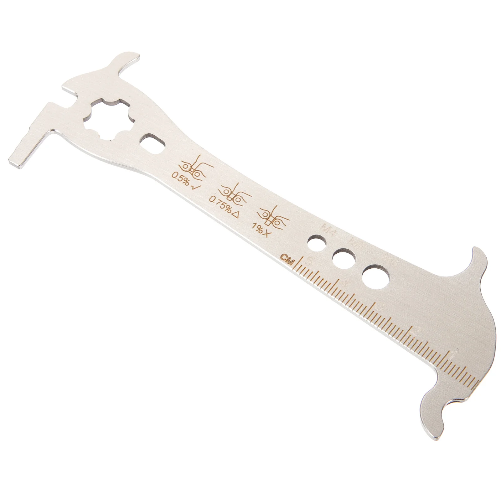 

6-In-1 Bike Measure Ruler Stainless Steel Chain Wear Indicator For Bicycle Chain Length Width Testing Cycling Repair Tool