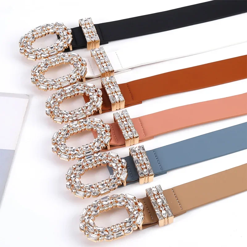 Fashion Women's Belt Luxury Shining Rhinestone Belts Elegant Design Diamond Belt Female High Quality Strap Waistbands