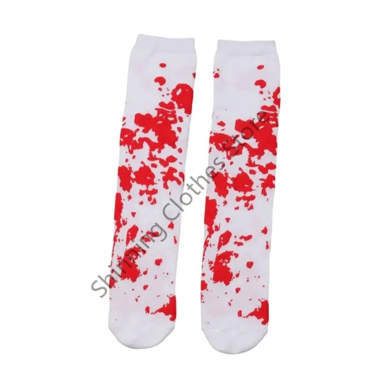 M68A ハロウィンサイハイストッキングニーハイソックスソックスコスプレフェスティバルストッキング血まみれのロングチューブソックス靴下子供用