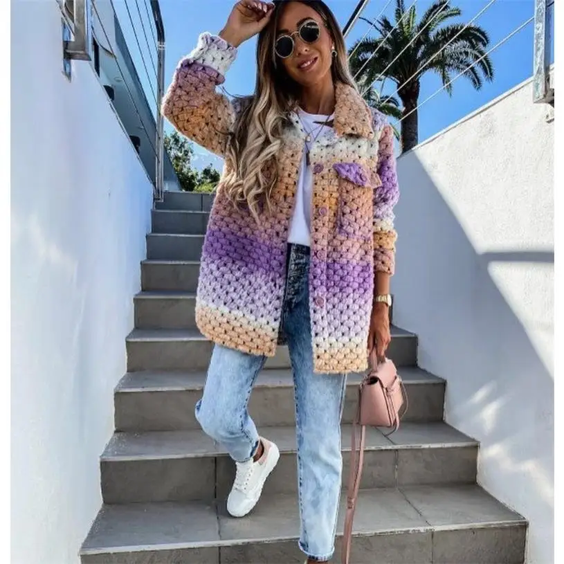 

Женское шерстяное пальто с принтом Ele Lady Sle из полиэфирного волокна, длинная длина со шляпой, осенний сезон, женская верхняя одежда Faion