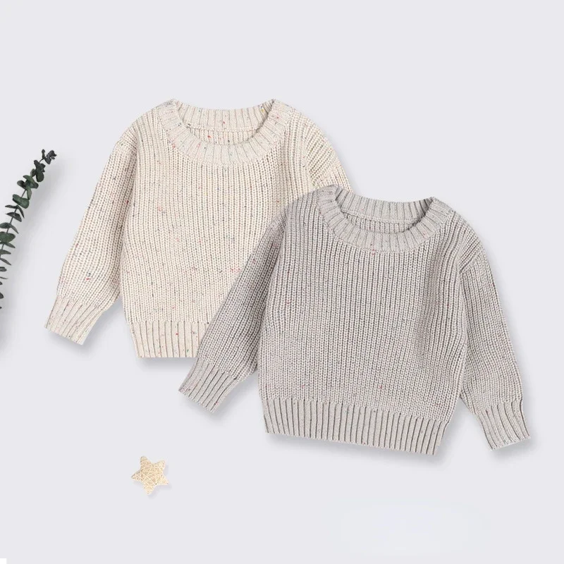 Toddler Girl Boy Pullover Baby Outerwear New Winter Baby Loose Sweater Knitted Baby Boy Girl Clothes Round Neck Kid