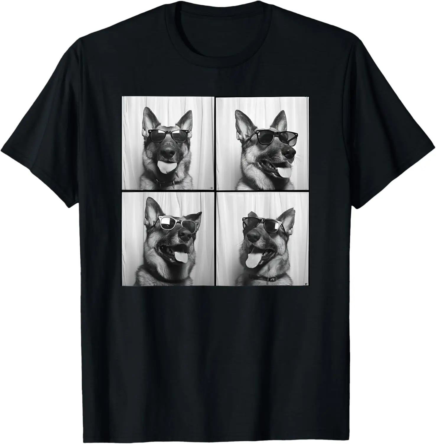 T-shirt humoristique avec lunettes de soleil, chien cool, visage GSD, troupeau des contribuables allemands