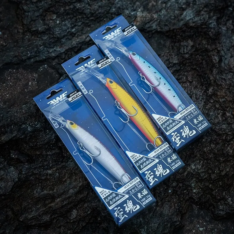 جديد EWE Manhun طويل النار أسماك البلمة العميقة 2 متر-2.5 متر تعزيز الصيد هوك المتذبذب 31 جرام/140 مللي متر لمياه البحر والمياه العذبة الطعم الثابت #1