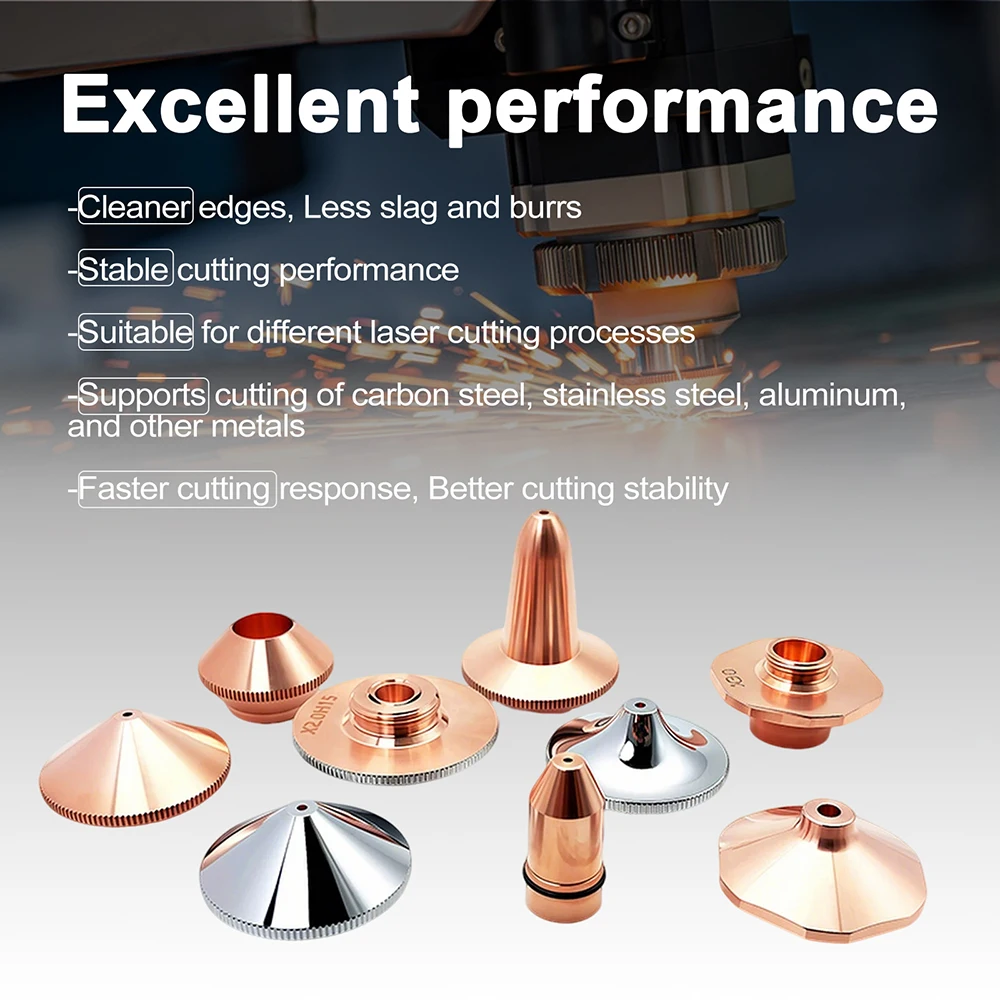 Cutting Nozzle Collection Single&Double Layer Chrome D28/32mm M11/M14/M6/M8 for Raytools Precitec BOCHU Bodor WSX Cutting Head