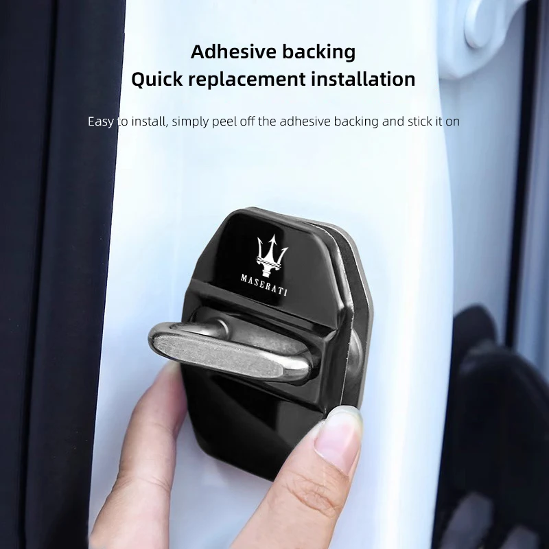 4 Uds. Cubiertas protectoras de hebilla de cerradura de puerta de coche de aleación de Zinc para Maserati Quattroporte GranTurismo MC20 Levante Ghibli Grecale Preside
