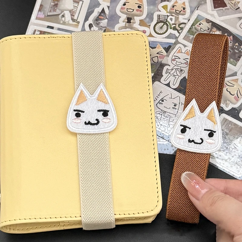 Cinghie decorative per notebook con gattino cartone animato Cinghie elastiche per notebook a fogli mobili Corda per legare Tracolla per raccoglitore Cinghia per notebook di alta qualità