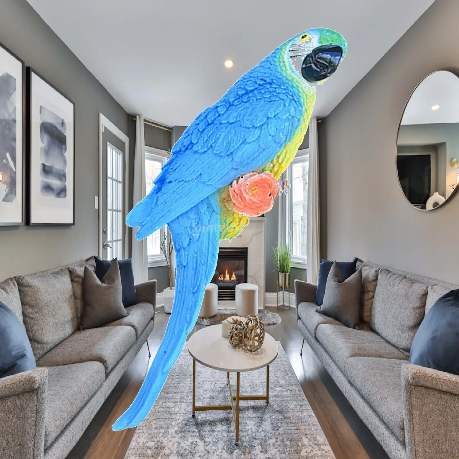 Artificial Parrot Figurines Parrot Statue Ornaments Crafts Birds Sculpture