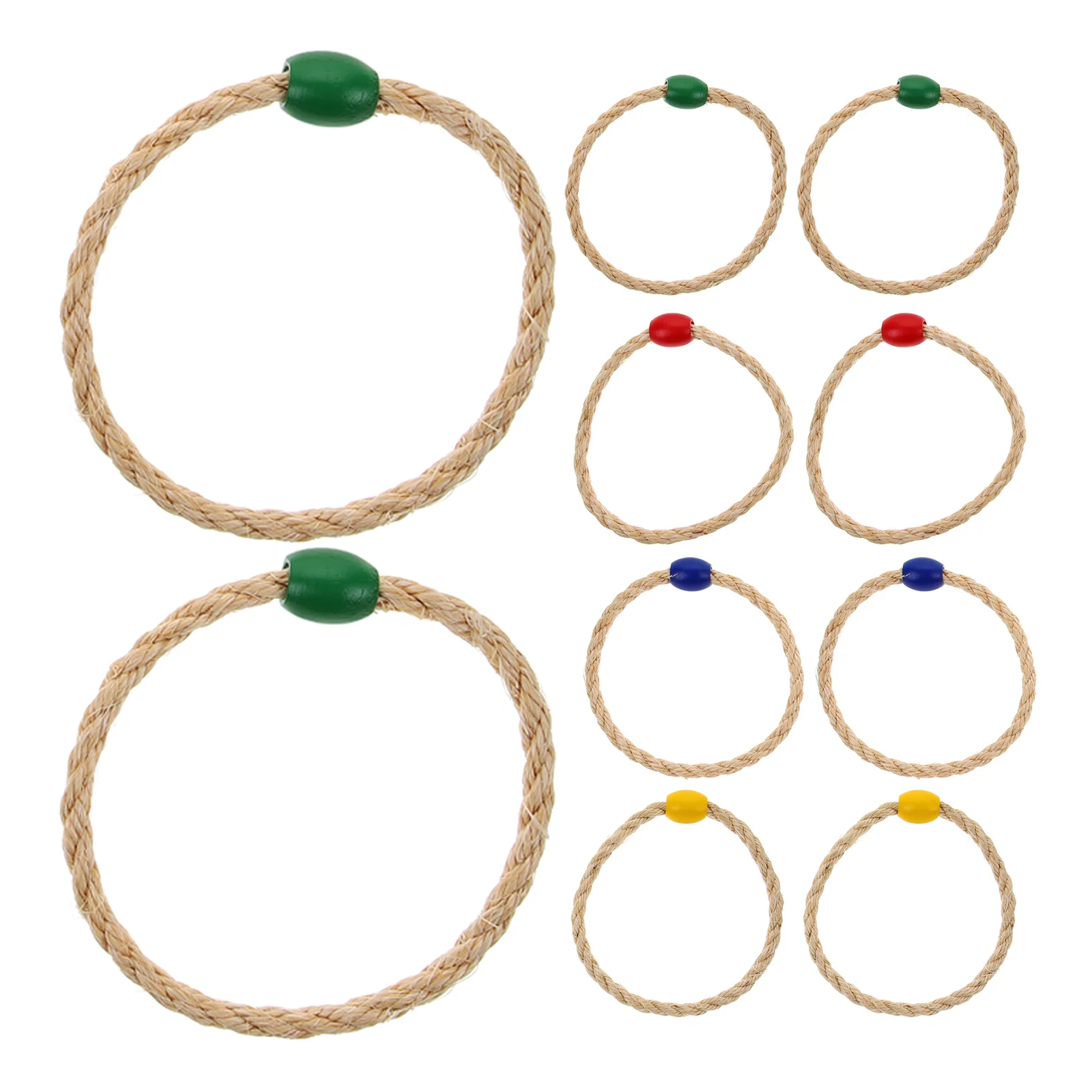 

10 PCS Twine Natural Rope Ferrule Child The Ring Swinging Hook Game Wooden Toys