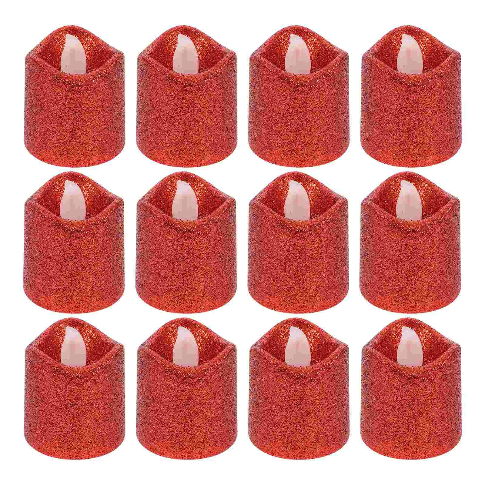 

24 Pcs Light Electric Wedding Lamp Red Candles LED Lights Electronic Desktop Adornment Decorative Simulation