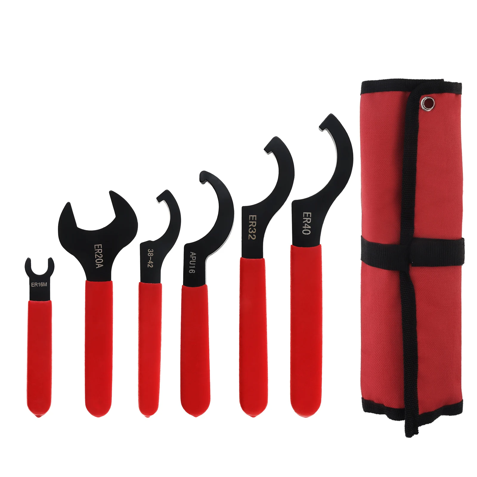 Coil Over Spanner Wrench Conjunto para Sistema de Suspensão com Roll up Pouch Heavy Duty Chave de Choque Ajustável Aço Carbono Pcs