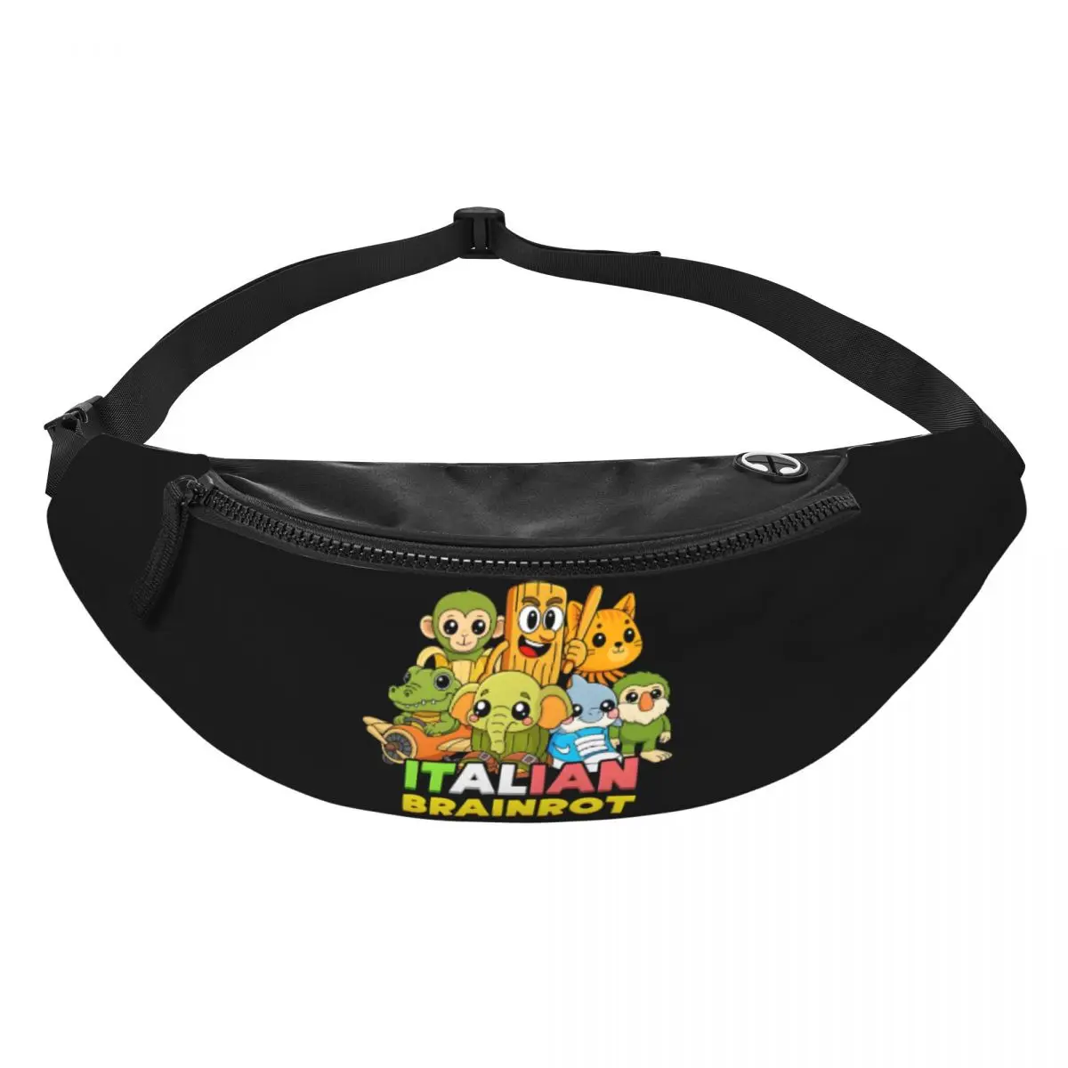 กระเป๋าคาดเอวแฟชั่นสไตล์อิตาลีลายการ์ตูนสัตว์ สำหรับผู้ชายและผู้หญิง เหมาะสำหรับตั้งแคมป์ ปั่นจักรยาน ใส่โทรศัพท์และเงิน