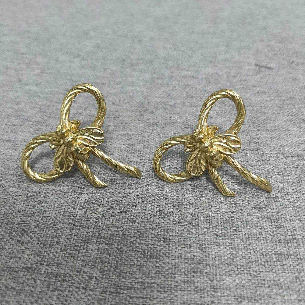 Nightstand Hardware Bee Knot Handle Furniture Renovation Compact Size 48*48*29mm Creative Bee Knot Design For Cabinets