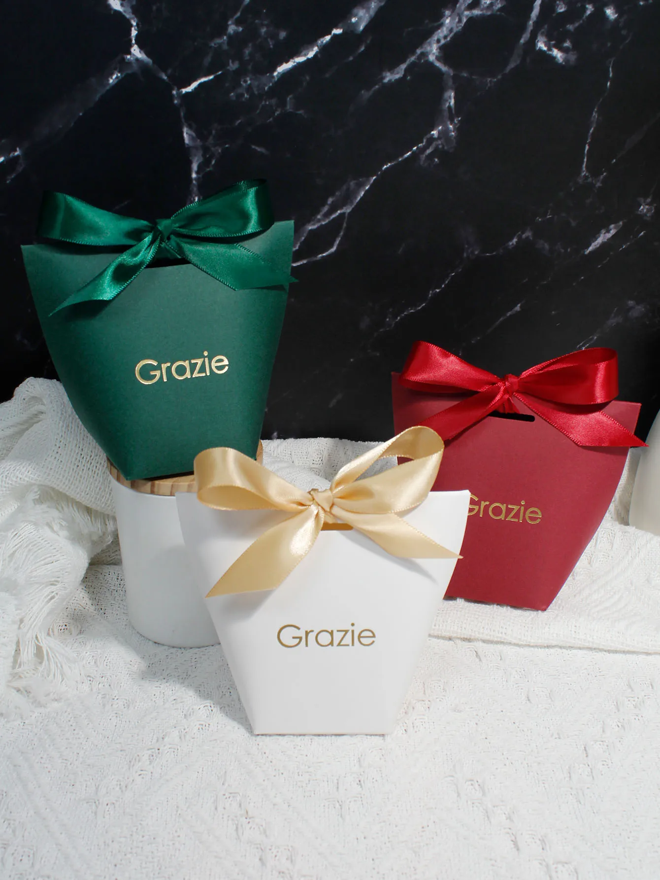 Gracias en italiano para cajas de dulces y cintas, baby showers, decoraciones de boda, cumpleaños, regalos de Navidad, descuentos para fiestas