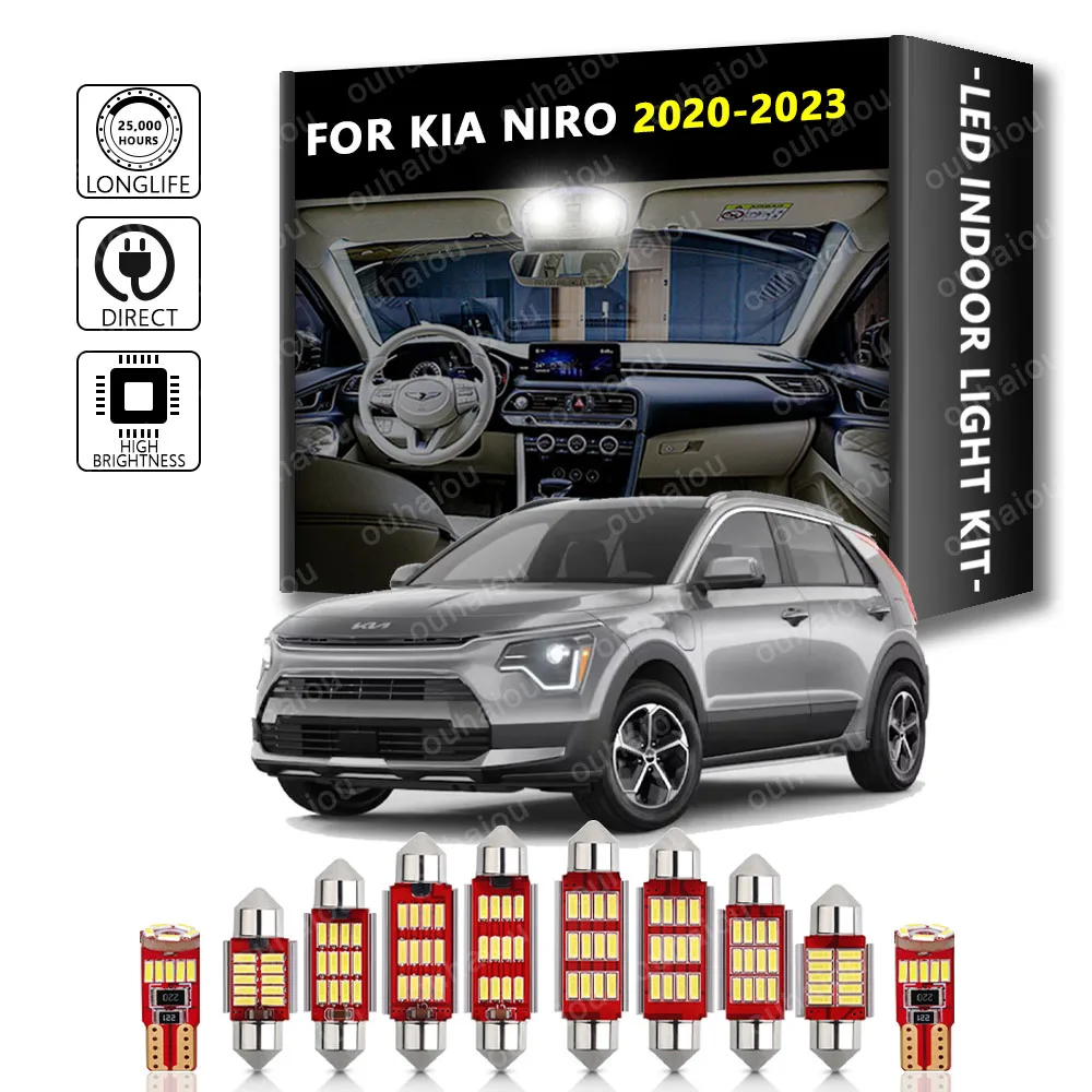 

13Pcs Canbus For KIA Niro 2020 2021 2022 2023 Vehicle LED Lamp Indoor Interior Dome Map Reading Trunk Light Kit Car Bulb