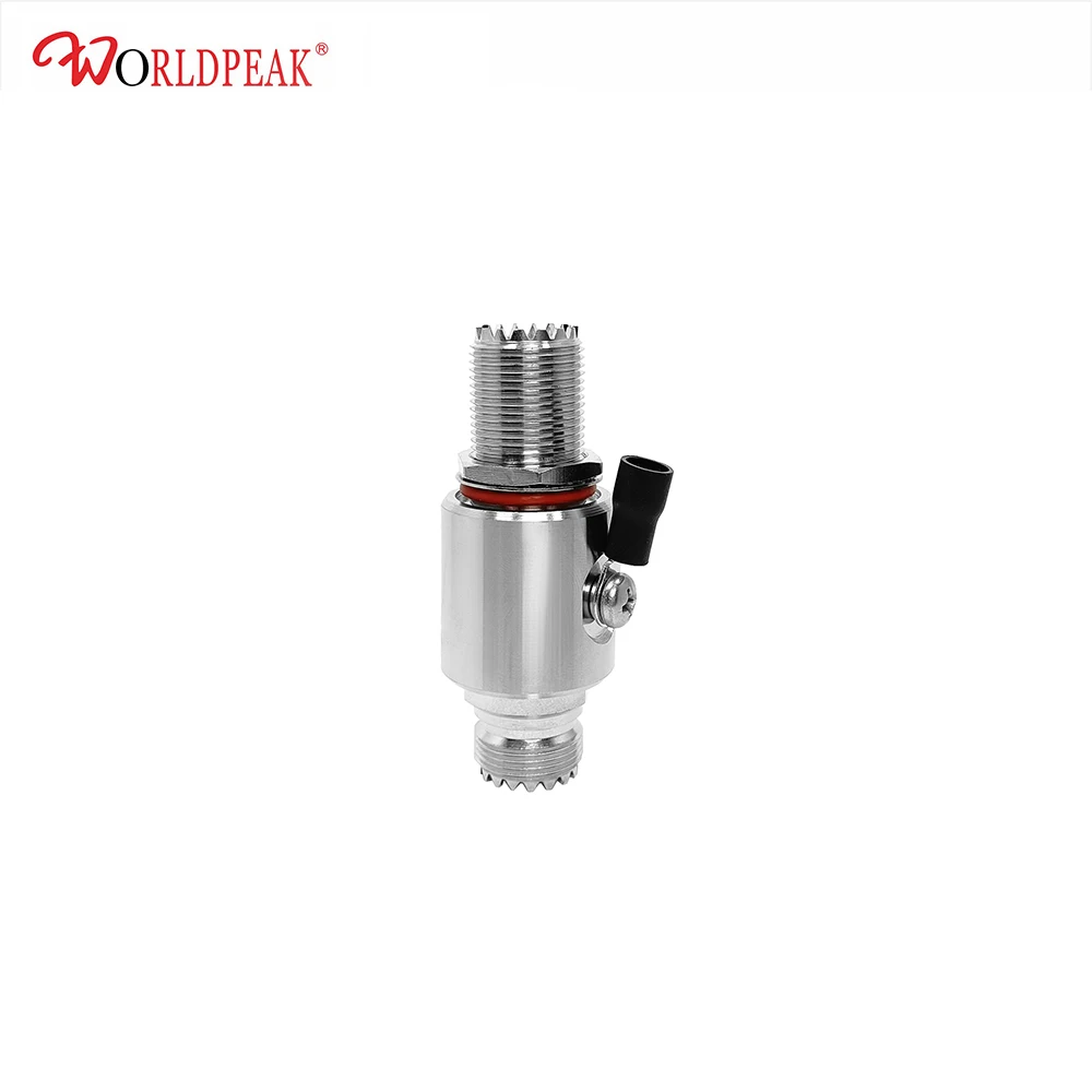 Free shipping SO239 Surge Protector UHF Female to Female Bulkhead DC-3GHZ 90V Gas Tube Lightning Arrester for Ham Radio Antenna