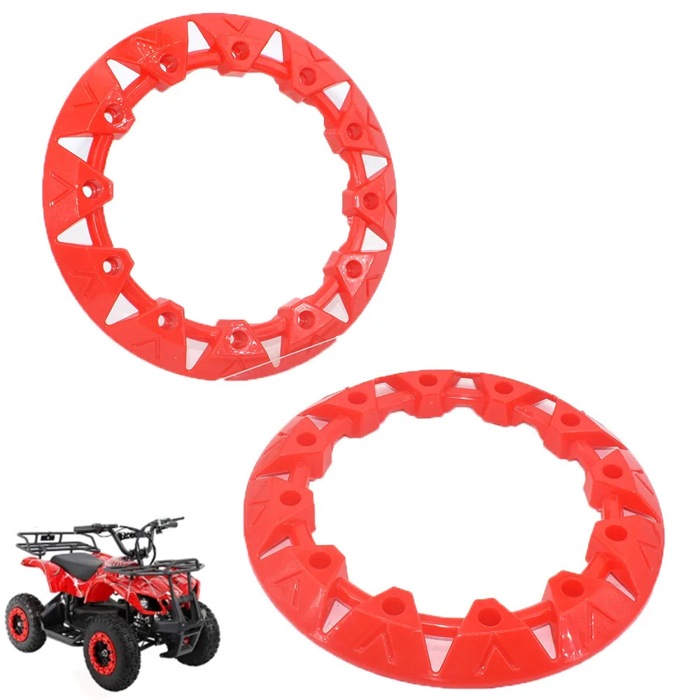 2Pcs 7-inch ATV Wheel Trim Hub Protection Decor Rim Cap Universal Vehicle All Terrain wheel Plastic Cover fit 7 inch tires