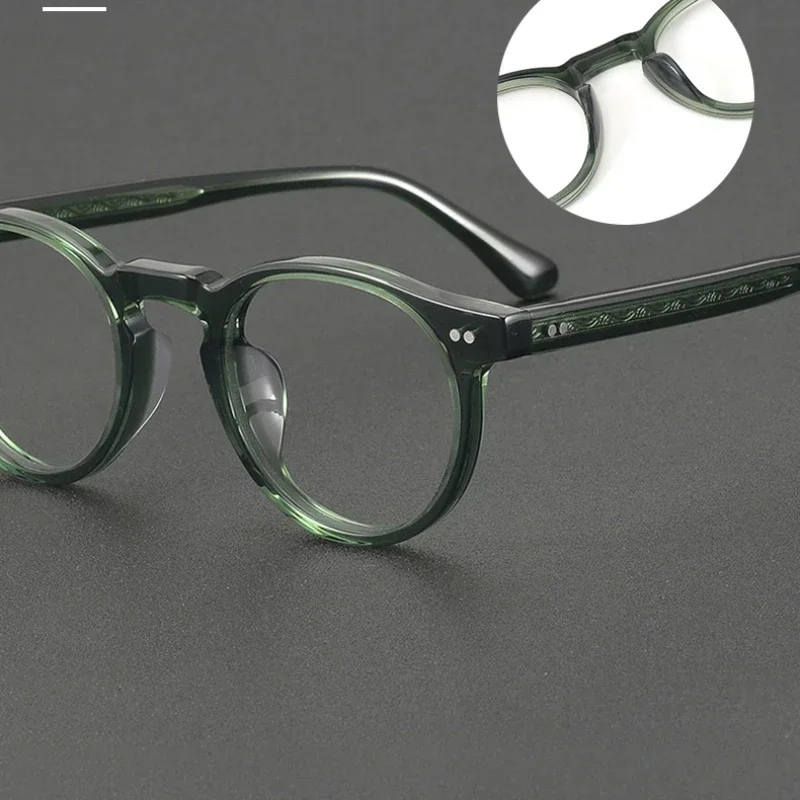 الرجعية جولة السلحفاة نظارات بمادة الخلات الإطار عالية الجودة سميكة البصرية الرجال النظارات Tvr8095 حماية الضوء الأزرق للنساء