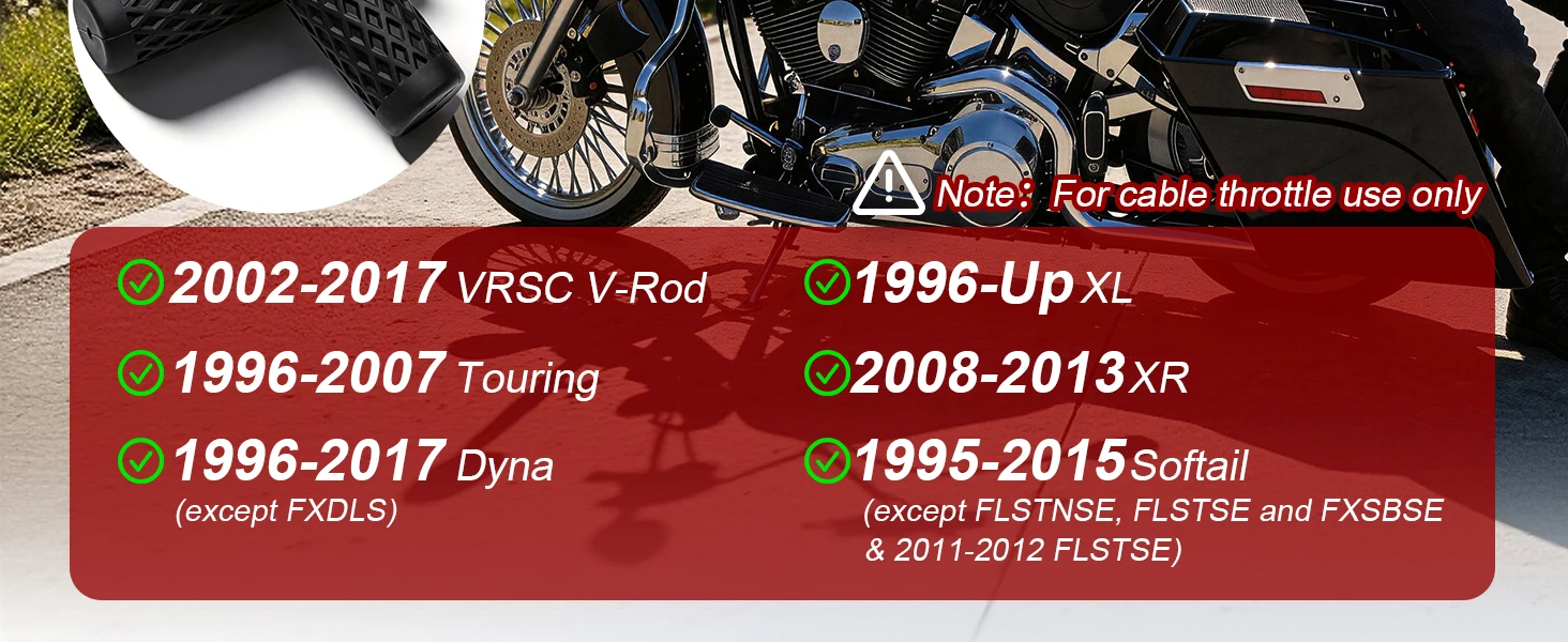 Motorrad-Lenkergriffabdeckung für Harley 1996-2007 Touring, 1996-2017 Dyna, 1996-Up Sportster, XL1995-2015 Softail – Detail 2