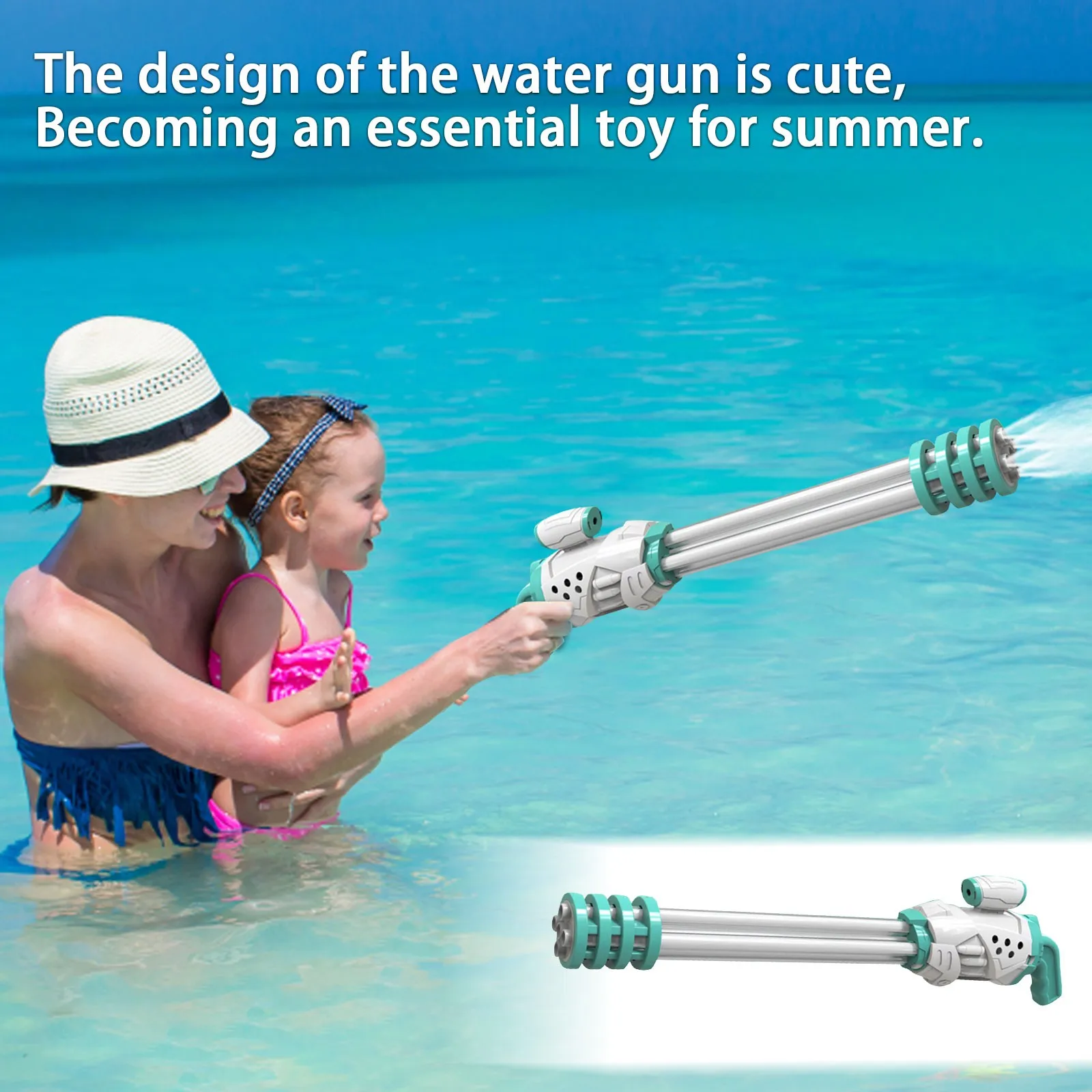 Outdoor Fun Summer Pulling Type Water Cannon Swim Sprayer Toy For Kids Beach Water Fight Interactive Water Shooter Toy Gift
