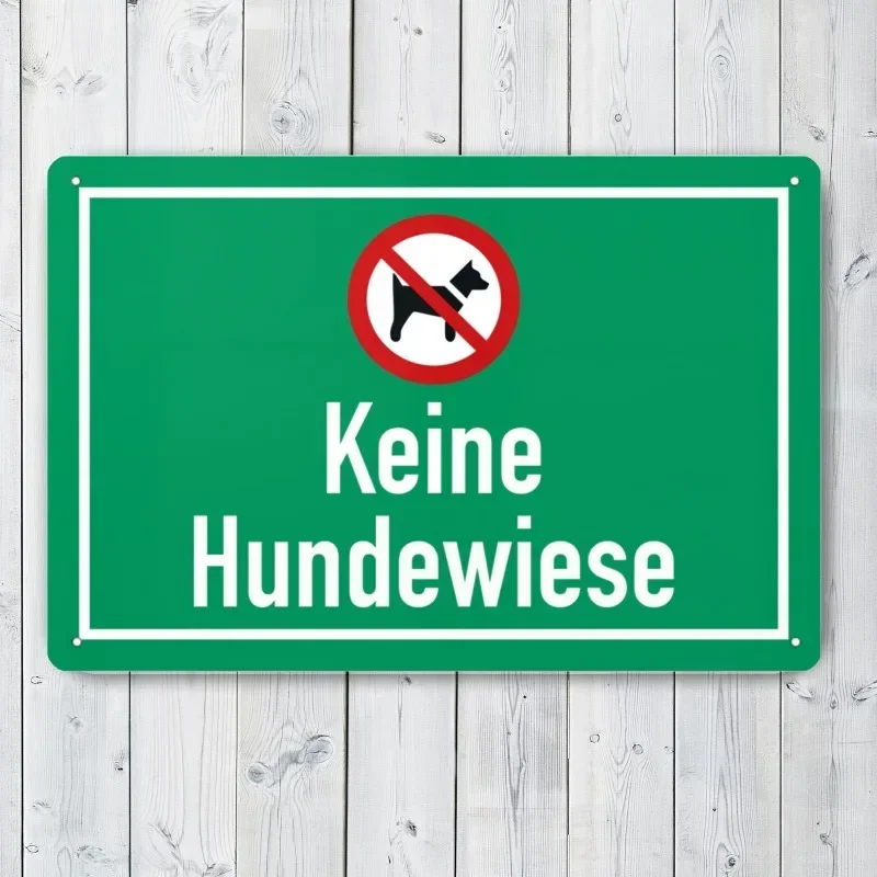 （2D Tin painting）Metal No Dogs Allowed Sign 20.32x30.48cm, Durable Outdoor Prohibition Lawn Decor, No Dog Meadow Notice, Idea