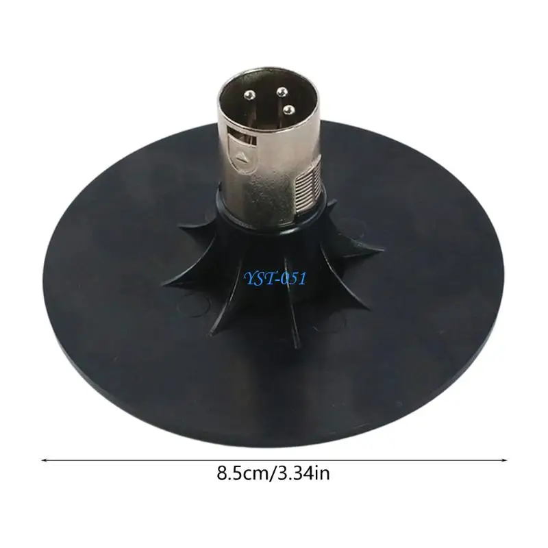 E15A Black Suction Adapter Base with 3 Pin Metal Connector 8.5Cm/3.34in Round Replacement Part for Love Machines and Accessories